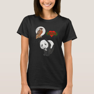 Panda Bear Owl Wildlife Roses Girl Woman T-Shirt