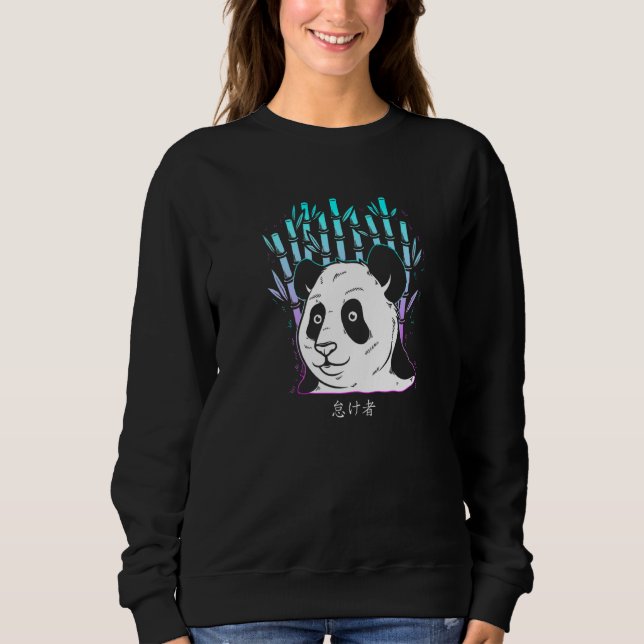 Panda Bear Panda Bamboo Japan Aesthetic Vaporwave  Sweatshirt (Front)