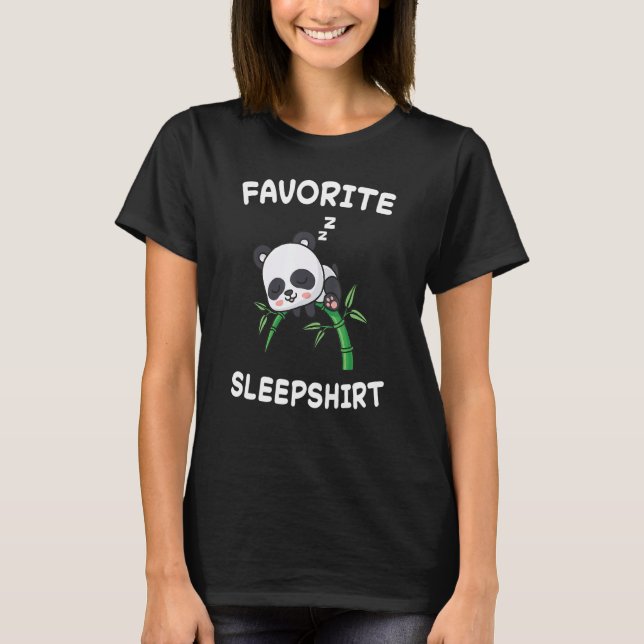 Panda Bear Pandas Nap Sleeping Sleep Pyjamas Pajam T-Shirt (Front)