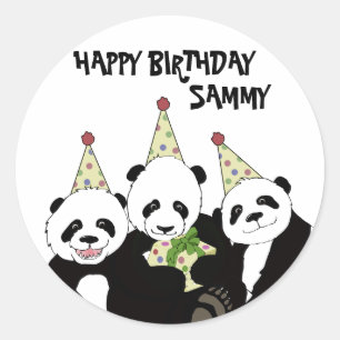 Panda Bear Party by Kindred Design Classic Round Sticker