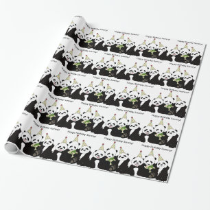 Panda Bear Party by Kindred Design Wrapping Paper