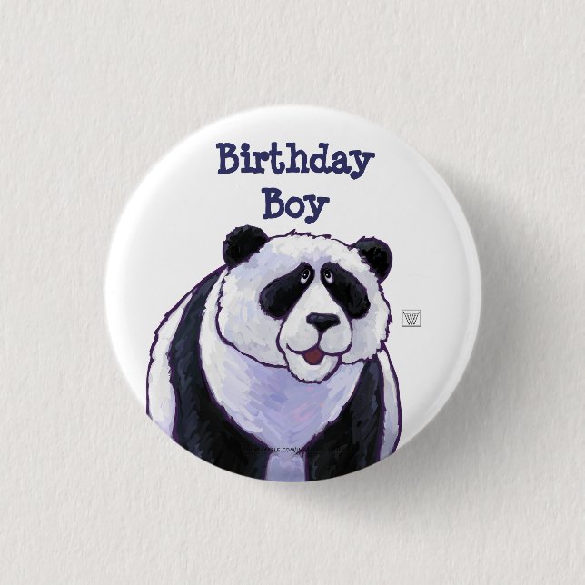 Panda Bear Party Centre 3 Cm Round Badge (Front)