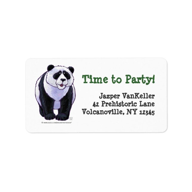 Panda Bear Party Centre Label (Front)