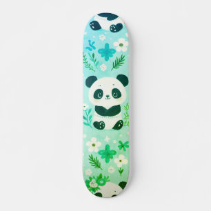 Panda Bear Pattern Green Print Skateboard