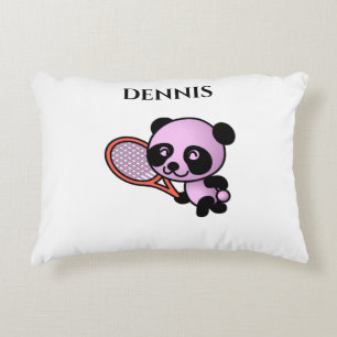 Panda bear personalised name throw pillow. decorative cushion