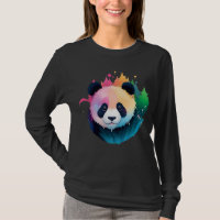 Panda Bear Portrait Forest Paint Splash Logo