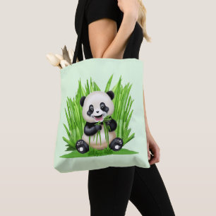 Panda Bear powered by plants Tote Bag