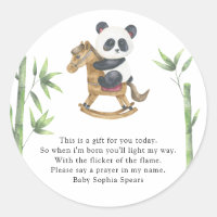 Panda Bear - Prayer Candle Label