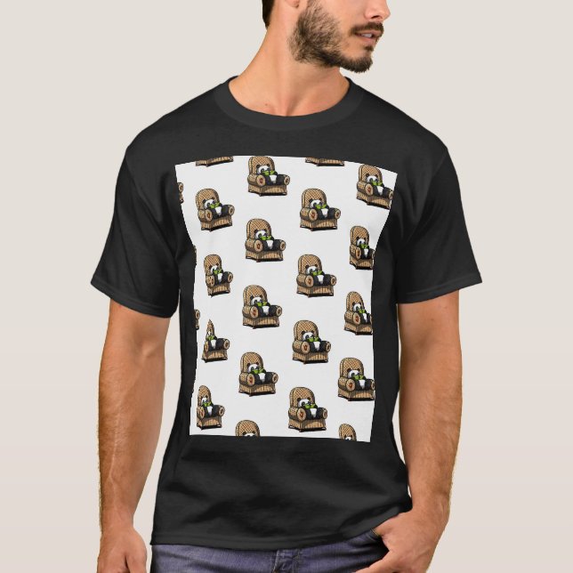 Panda Bear Reading T-Shirt (Front)