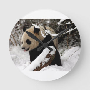 Panda Bear Round Clock