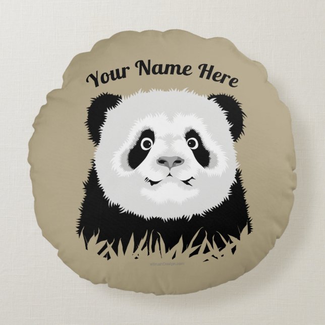 Panda Bear Round Pillow (Front)