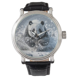 Panda Bear Running In Snow Watch