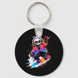 Panda Bear Snowboarding Snowboard Snowboarder Wint Key Ring