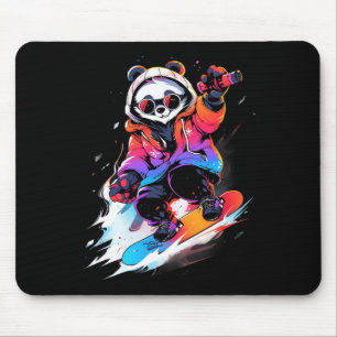 Panda Bear Snowboarding Snowboard Snowboarder Wint Mouse Pad
