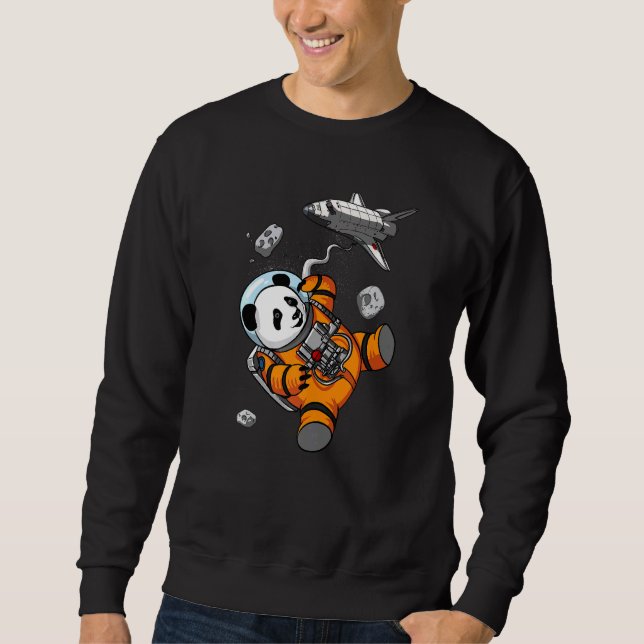 Panda Bear Space Astronaut Animal Kids Girls Boys Sweatshirt (Front)