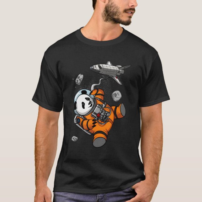 Panda Bear Space Astronaut Animal T-Shirt (Front)