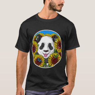 Panda Bear Sunflowers T-Shirt