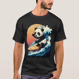 Panda Bear Surfing the great Wave off Kanagawa T-Shirt