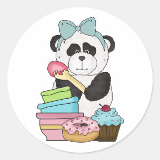 Panda Bear Sweet Treats Classic Round Sticker