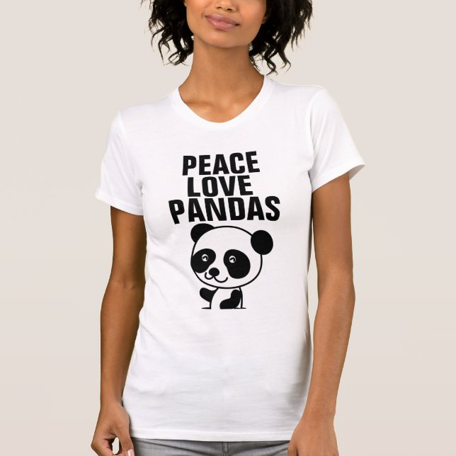 Panda Bear T-shirts, Peace Love T-Shirt (Front)