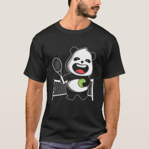 Panda Bear Tennis Player Court Racket Backhand Tra T-Shirt