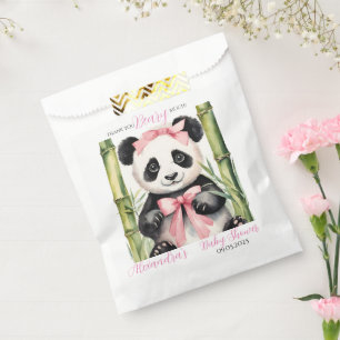 Panda Bear Thank you Beary Much Girls Baby Shower Favour Bags