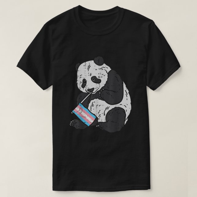 Panda Bear Transgender Flag Trans Pride LGBT Anima T-Shirt (Design Front)