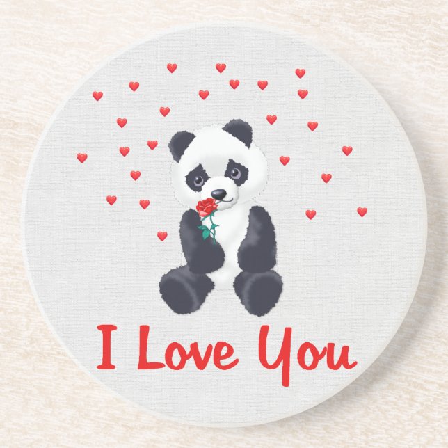 Panda Bear Valentine Coaster (Front)