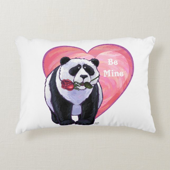 Panda Bear Valentine's Day Decorative Cushion (Front)