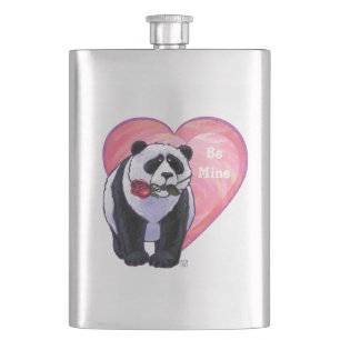 Panda Bear Valentine's Day Hip Flask
