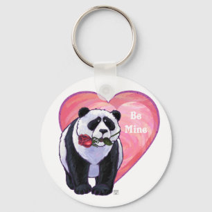 Panda Bear Valentine's Day Key Ring
