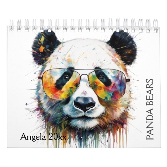 Panda Bear Watercolor Calendar (Cover)