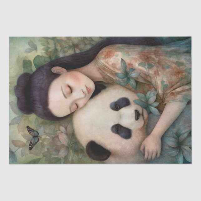 Panda Bear Watercolor Tissue Paper (Front)