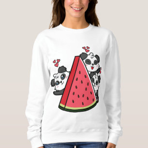 Panda Bear Watermelon Lover Summer Fruit Slice Sweatshirt