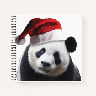 Panda Bear Wearing a Santa Claus Hat Notebook