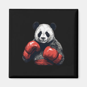 Panda Bear Wearing Boxing Gloves - Funny Boxing Magnet