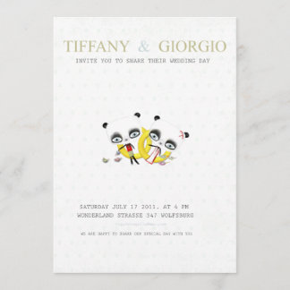 Panda Bear Wedding Invitation