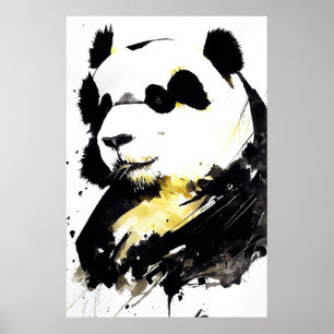 Panda Bear Wild Nature Free Spirit Art Painting Poster