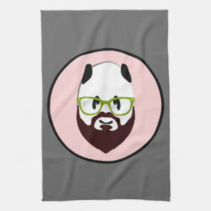 Panda Bear with a Beard Tea Towel