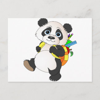 Panda Bear with backpack Postcard