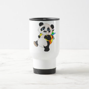 Panda Bear with backpack Travel Mug