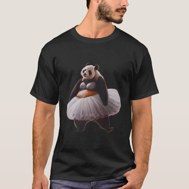 Panda Bear With Ballet Dress Panda Dancing T-Shirt (Front)