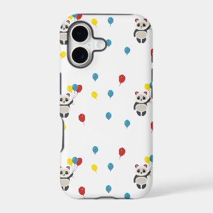 Panda bear with balloons white