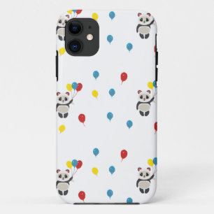 Panda bear with balloons white Case-Mate iPhone case