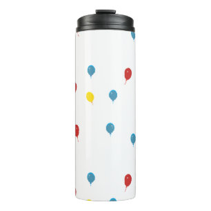 Panda bear with balloons white thermal tumbler