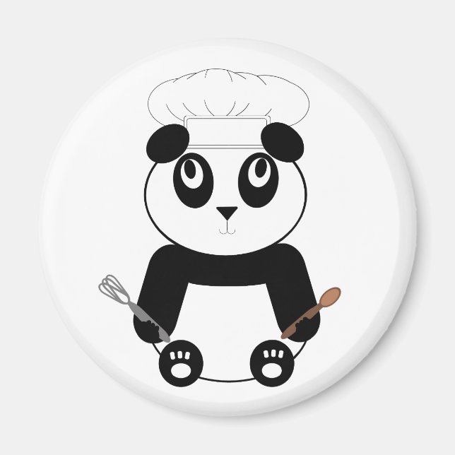 Panda Bear with chef's hat Magnet (Front)