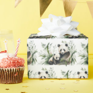 Panda Bear With Cub Wrapping Paper