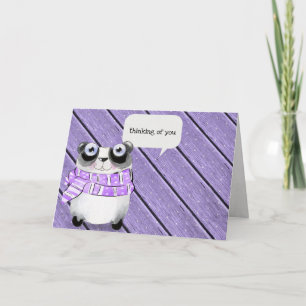 panda bear with winter scarf card