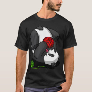 Panda Bear Yarn Knitting T-Shirt