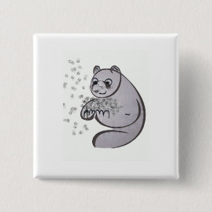 Panda Bears 15 Cm Square Badge